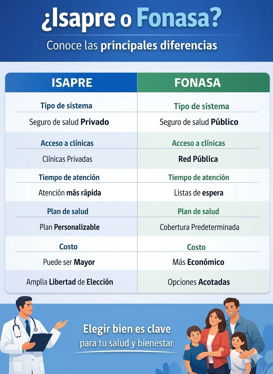 Comparativa Isapre o Fonasa